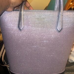 Kate Spade Sparkly Purple Tote and Matching Wallet